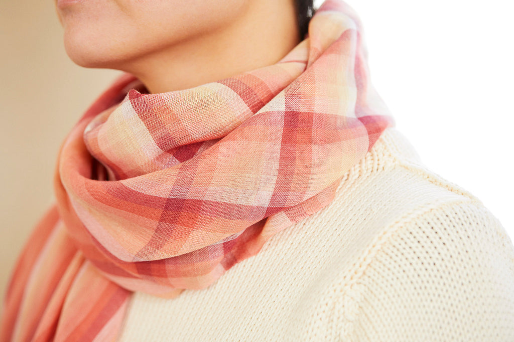 色合わせストール 万華鏡 - 茜