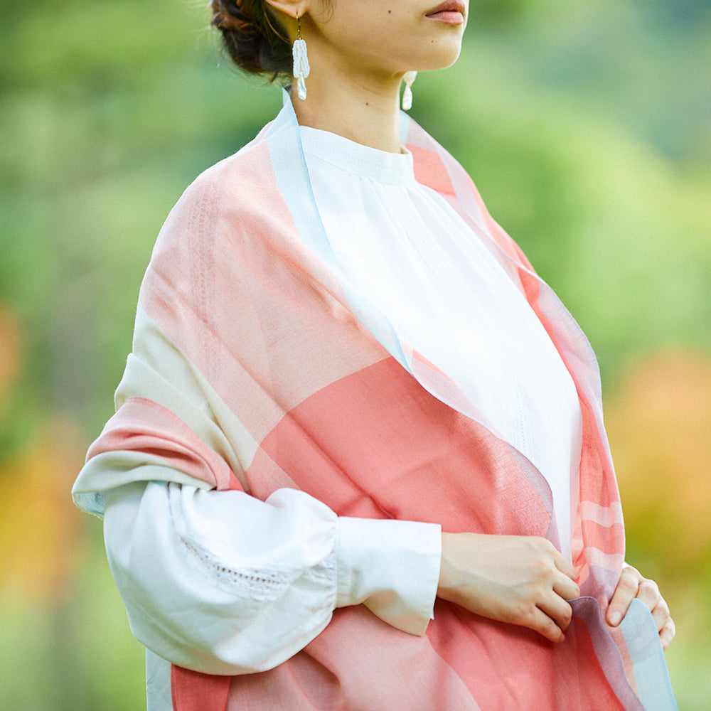 色合わせストール 花桃