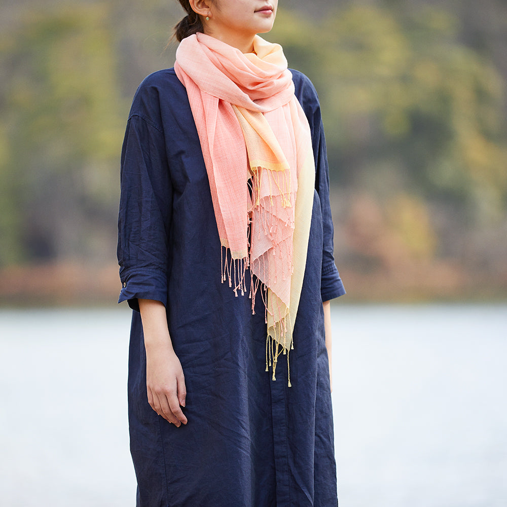 色合わせストール ロスコ − 茜と黄