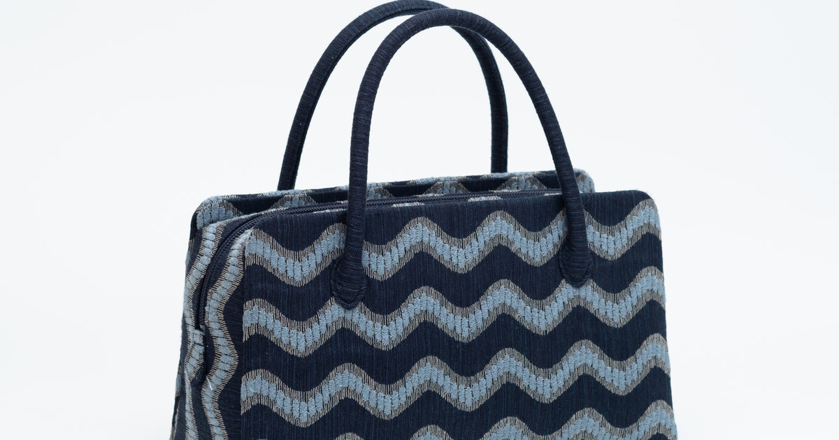 利休バッグ 『風の種 カゼノタネ 紺色』 - アトリエシムラ