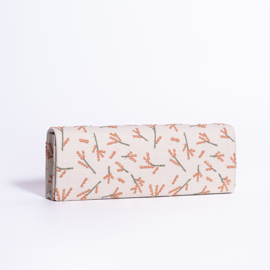 クラッチバッグ『雪の芽 ユキノメ 橙』