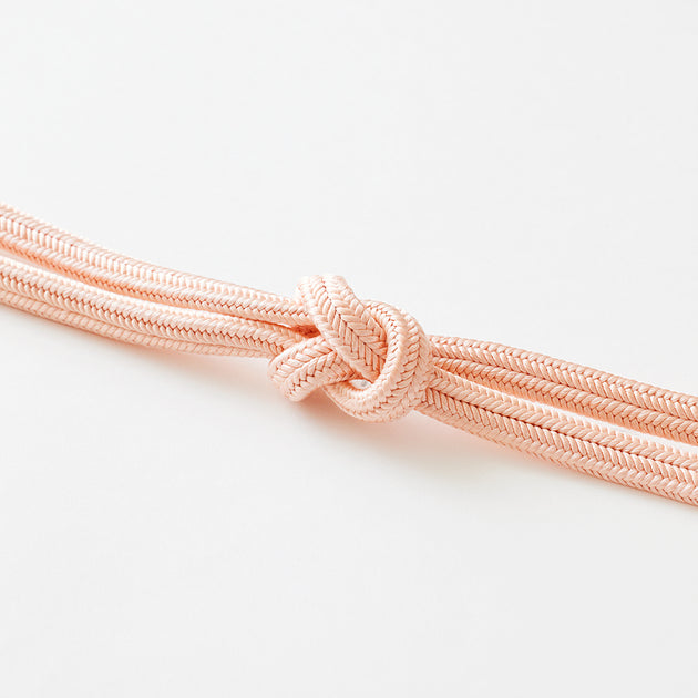 アトリエシムラ草木染め 帯締め ゆるぎ組 茜（淡） - アトリエシムラ